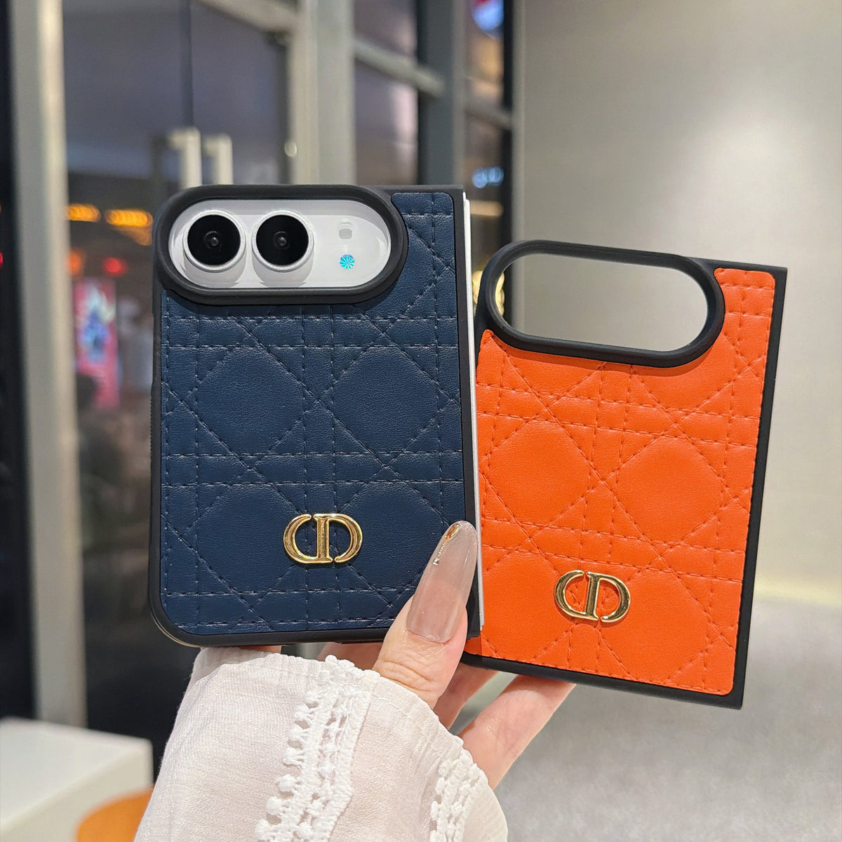 Latticed CD Phone Case For iPhone Duo