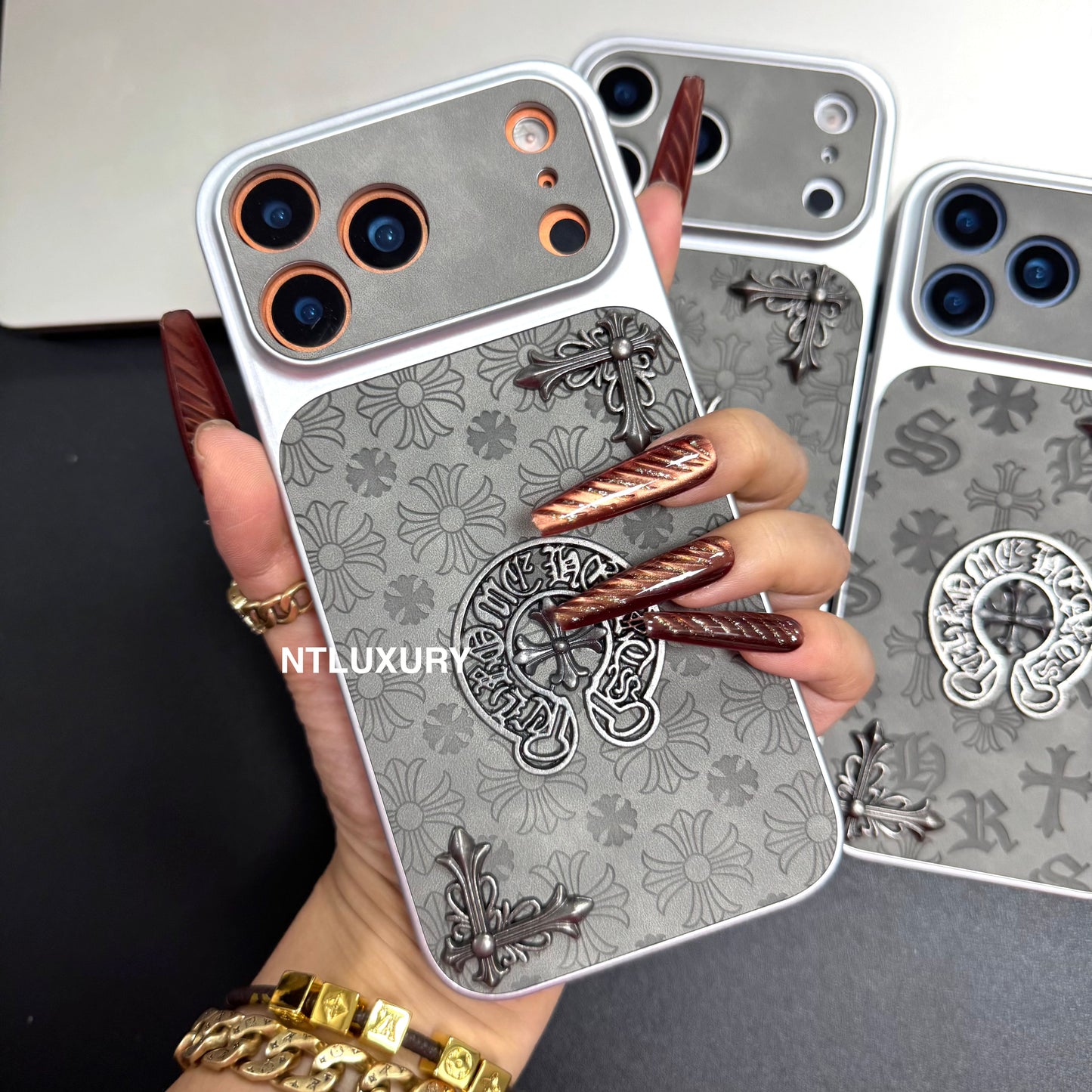 Orange Juice Chrome Grey Phone Case