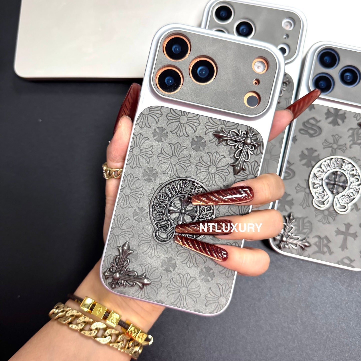 Orange Juice Chrome Grey Phone Case