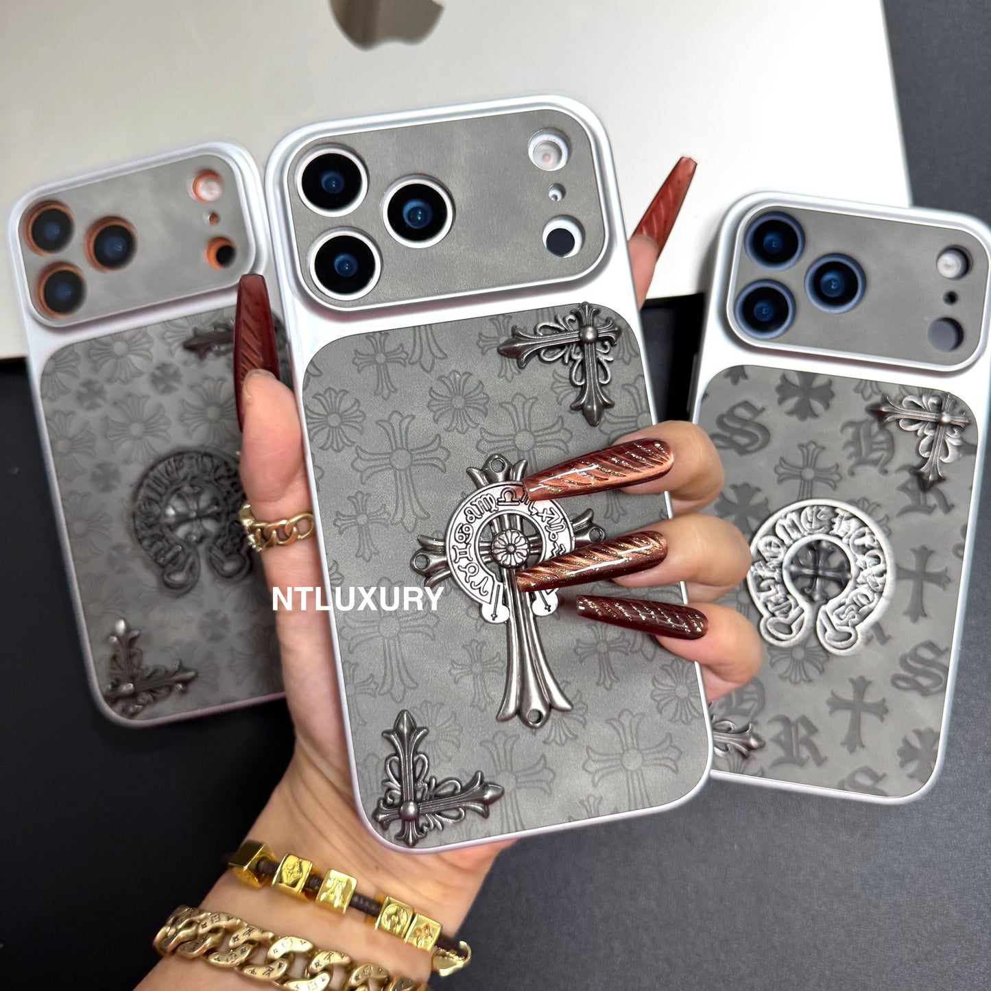 Orange Juice Chrome Grey Phone Case
