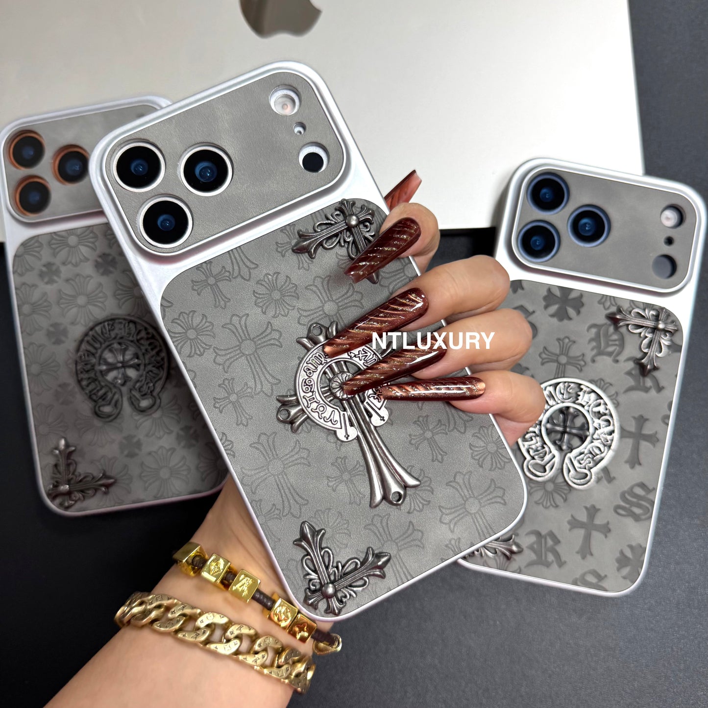 Orange Juice Chrome Grey Phone Case