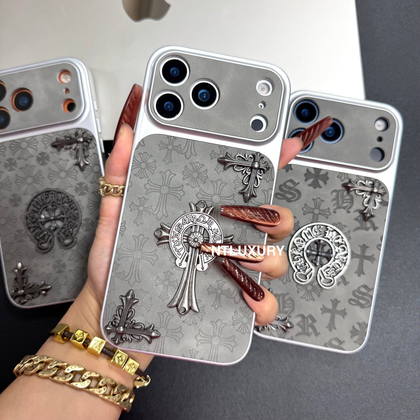 Orange Juice Chrome Grey Phone Case