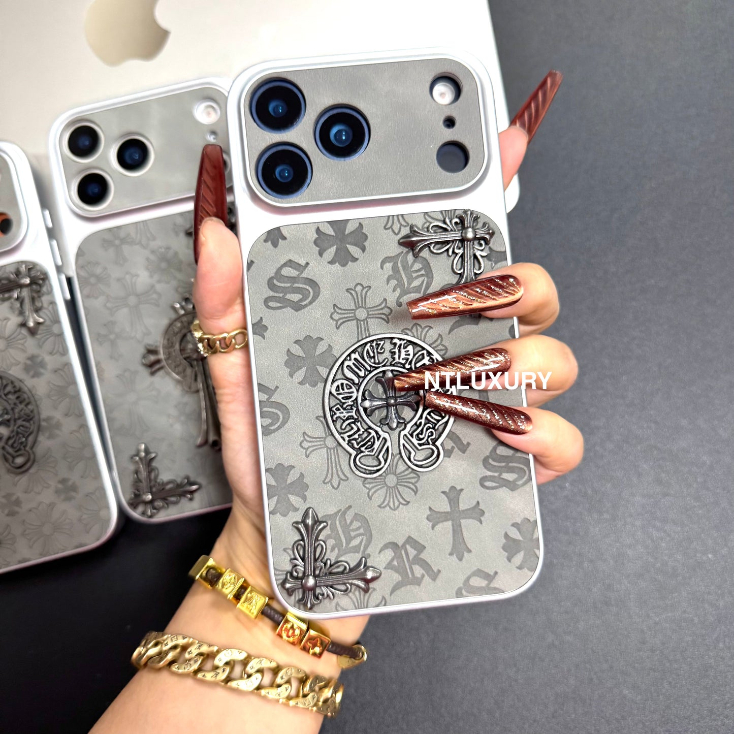 Orange Juice Chrome Grey Phone Case