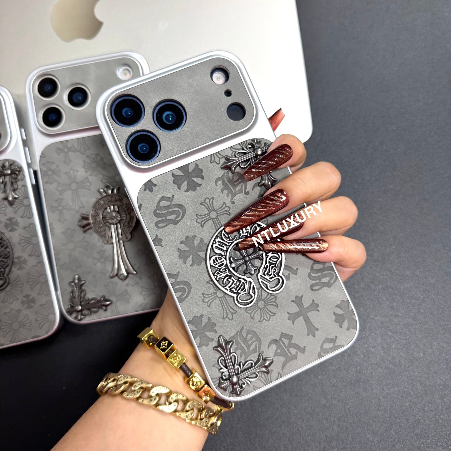 Orange Juice Chrome Grey Phone Case