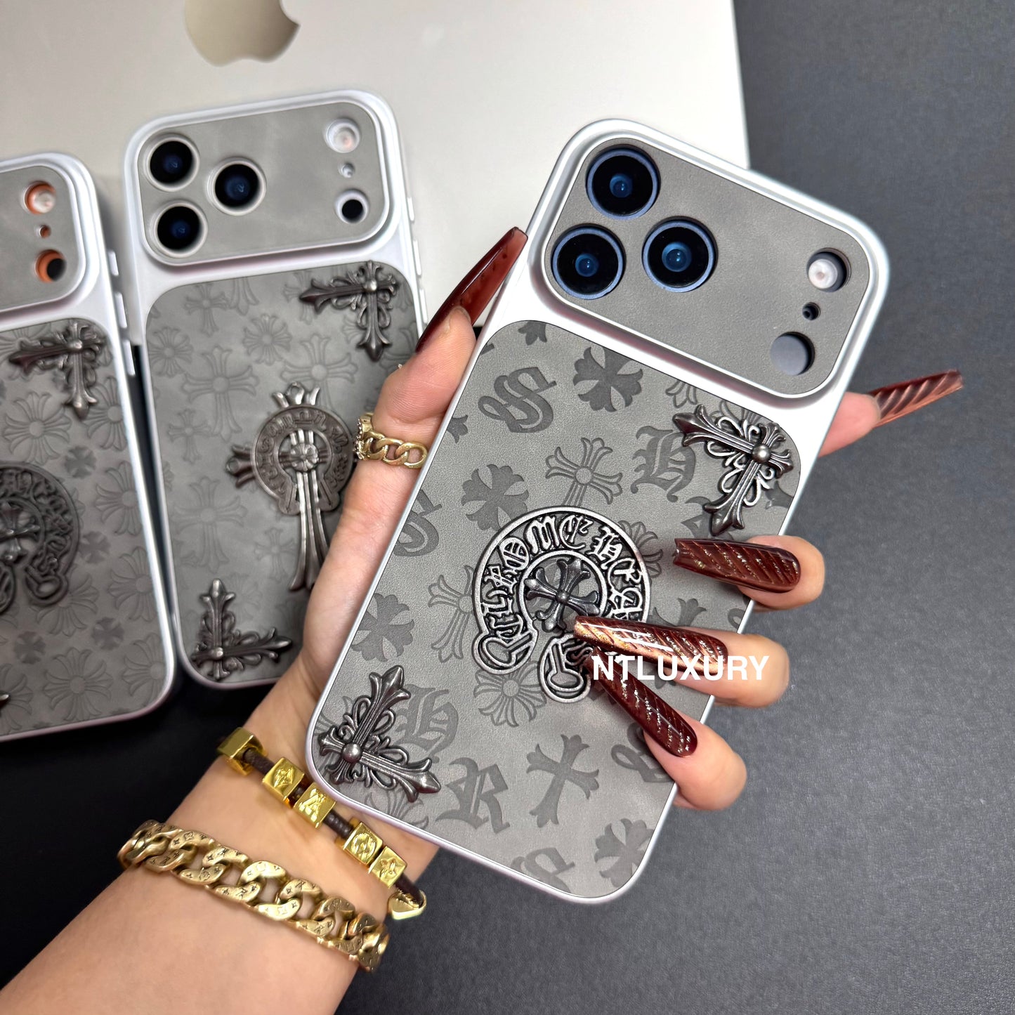Orange Juice Chrome Grey Phone Case