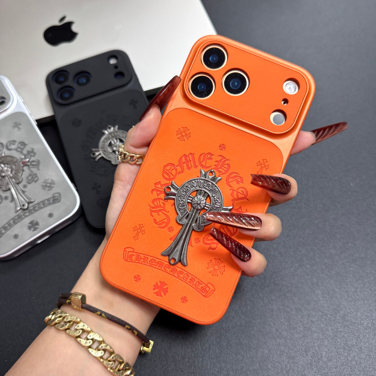 Orange Juice Chrome Personality Phone Case