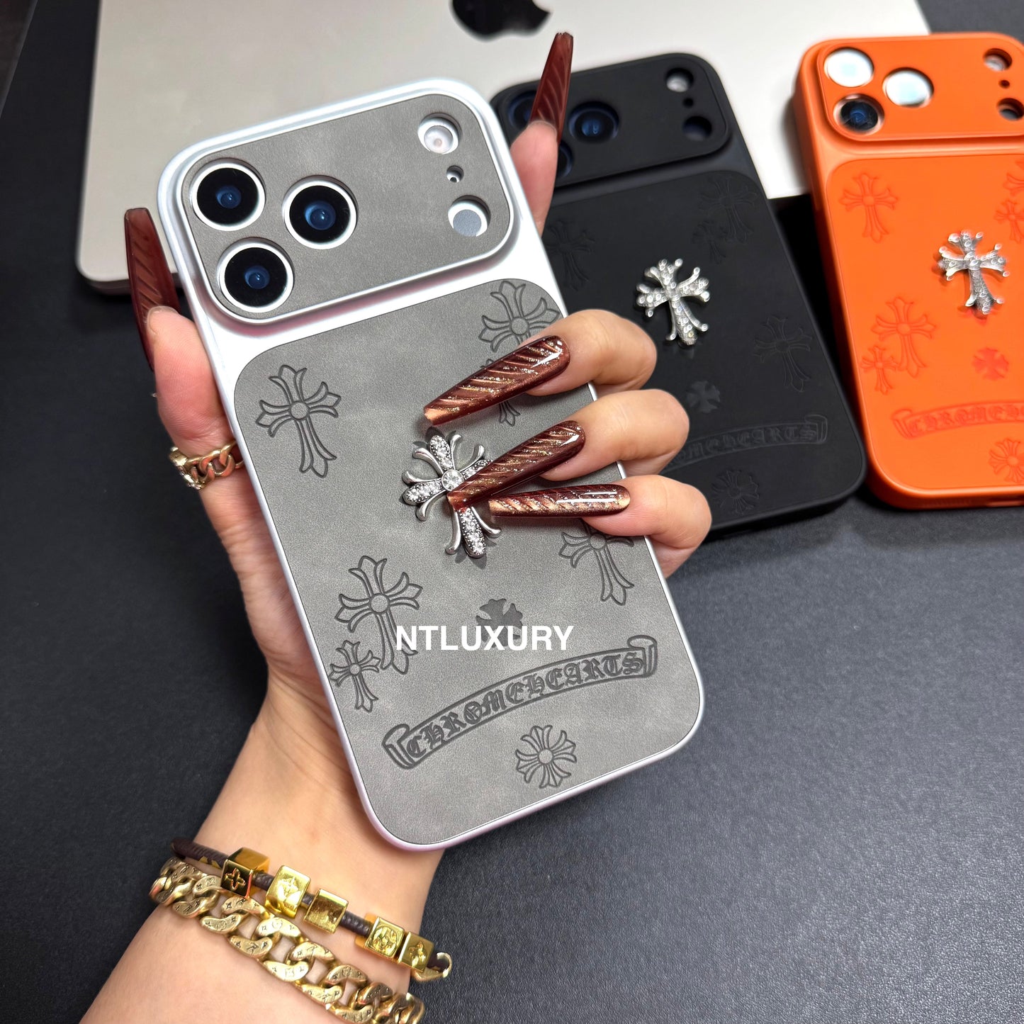 Orange Juice Chrome Glitter Phone Case