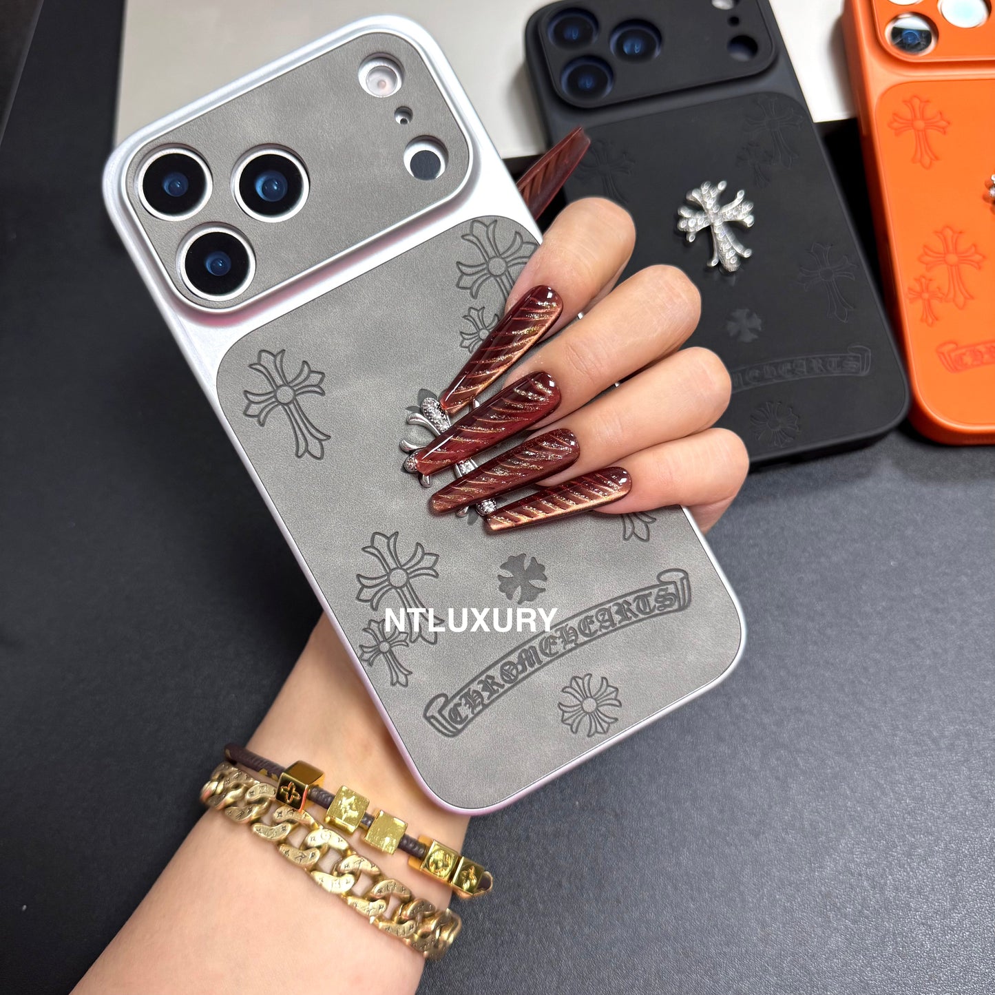 Orange Juice Chrome Glitter Phone Case