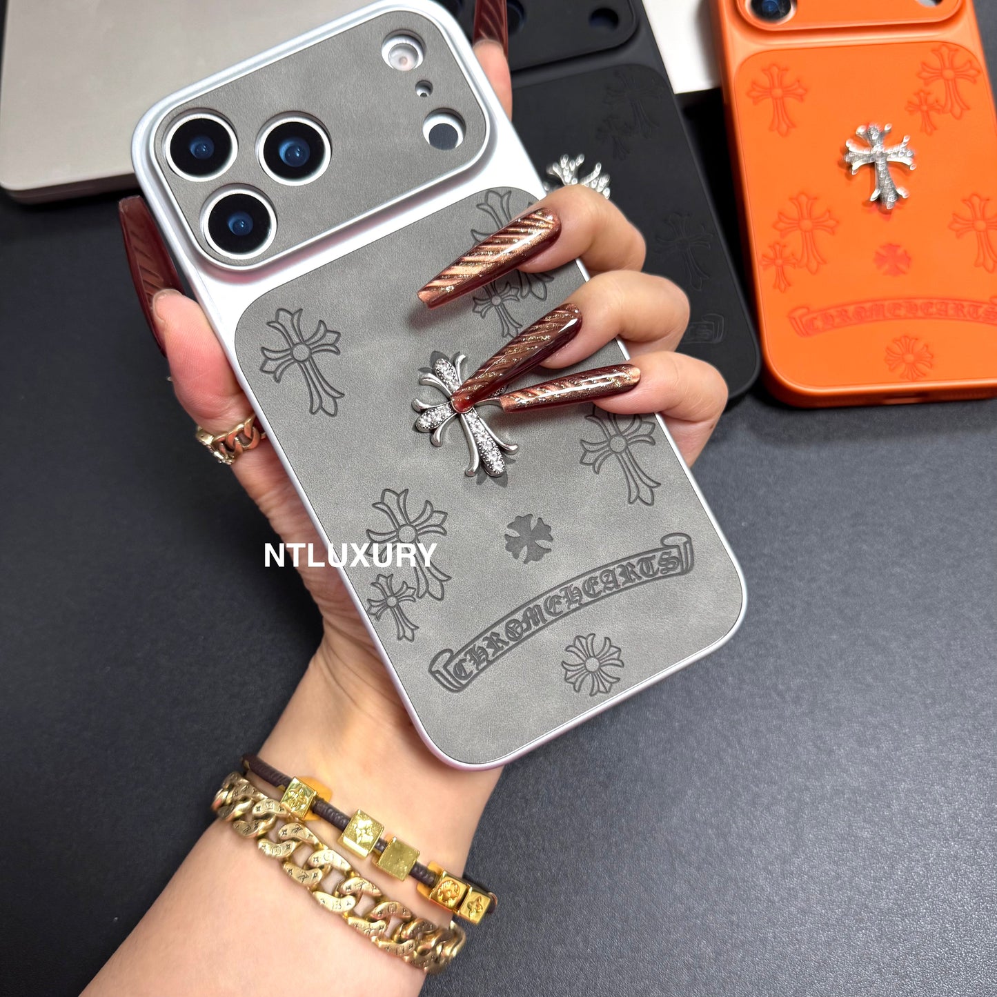 Orange Juice Chrome Glitter Phone Case