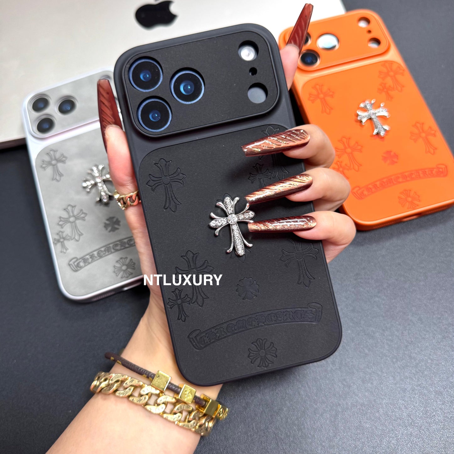 Orange Juice Chrome Glitter Phone Case