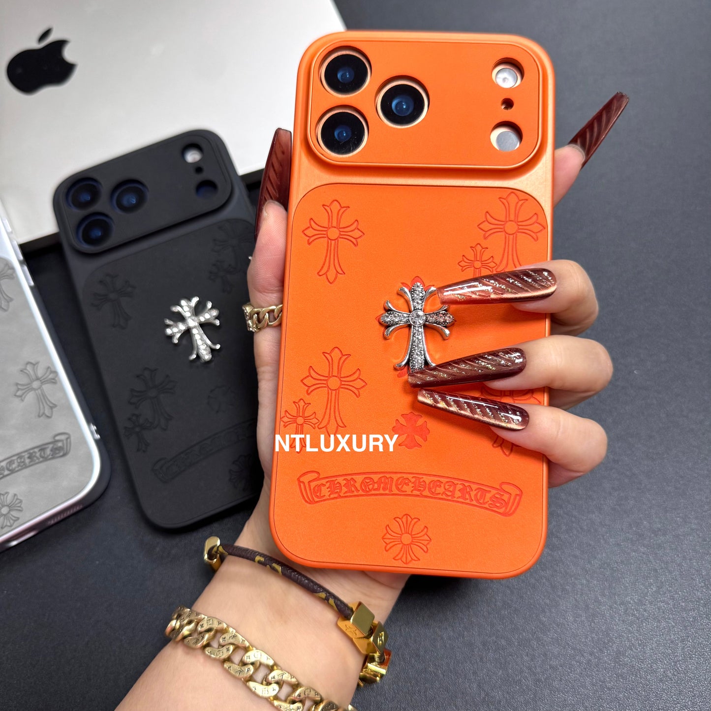 Orange Juice Chrome Glitter Phone Case