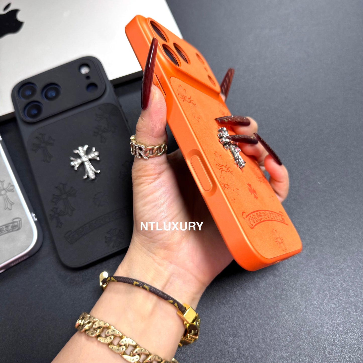 Orange Juice Chrome Glitter Phone Case