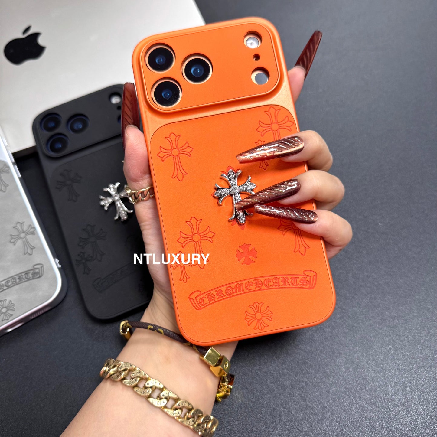 Orange Juice Chrome Glitter Phone Case