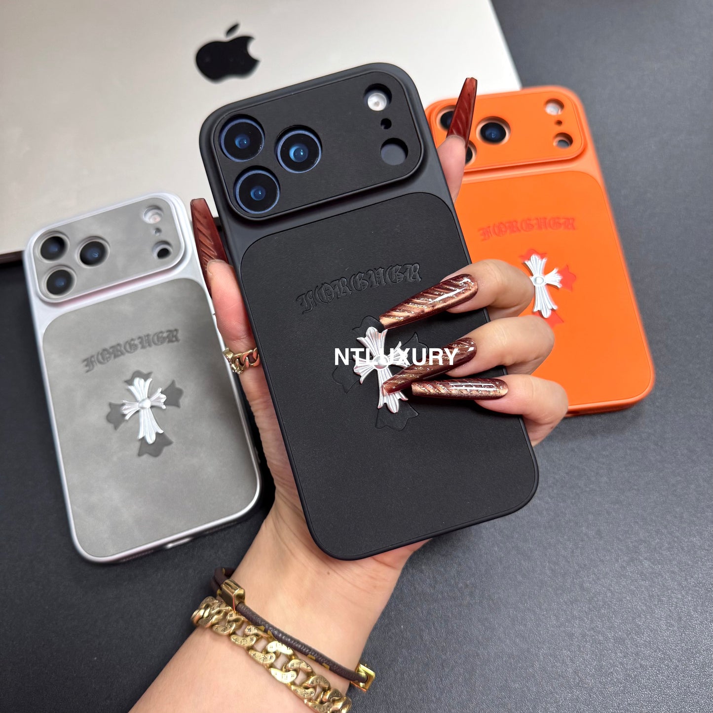 Orange Juice Chrome Metal Phone Case