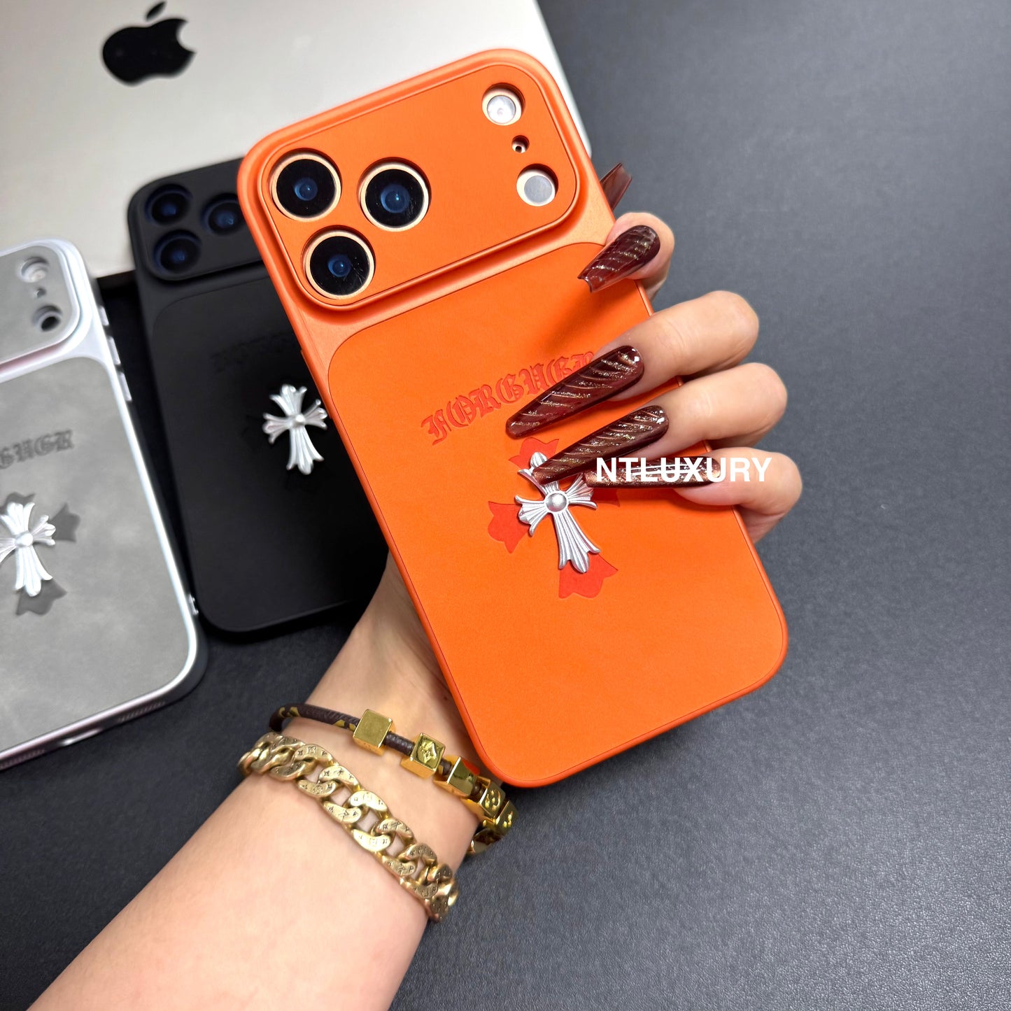 Orange Juice Chrome Metal Phone Case