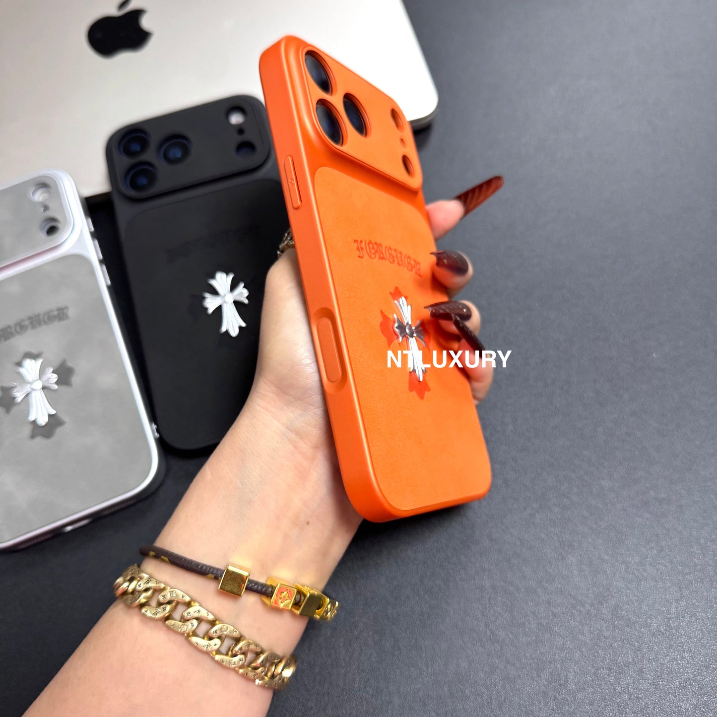 Orange Juice Chrome Metal Phone Case