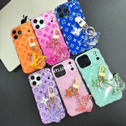 Fresh Summer Love Phone Case With Love Chain