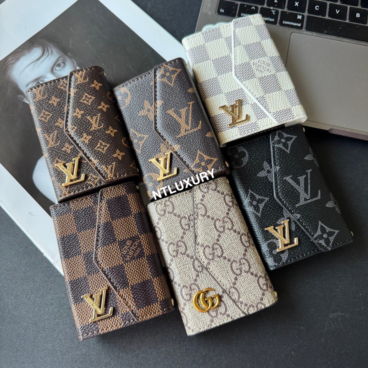 Curved Edge Love Tri-Fold Wallet