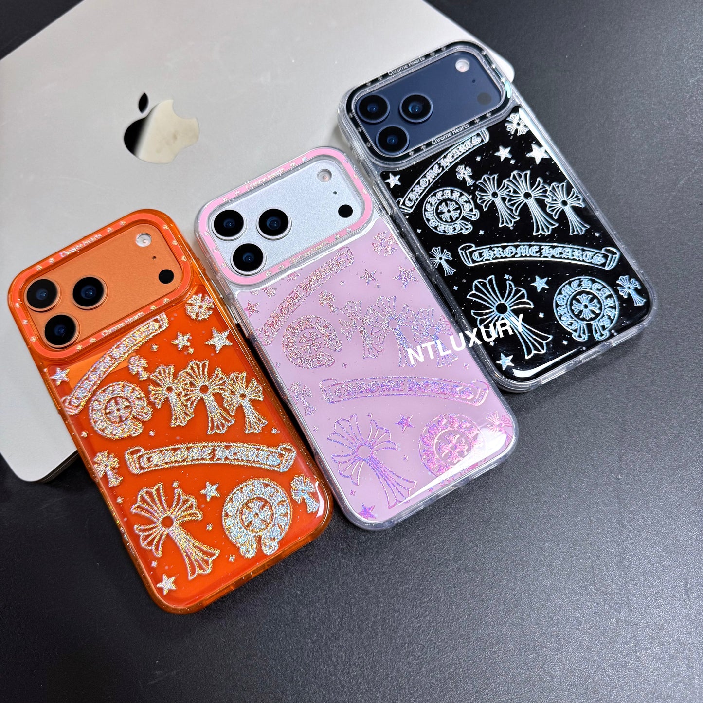 Cute Chrome Design Phone Case with Strap