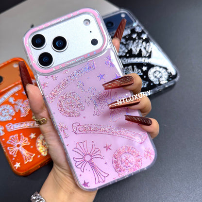 Cute Chrome Design Phone Case with Strap