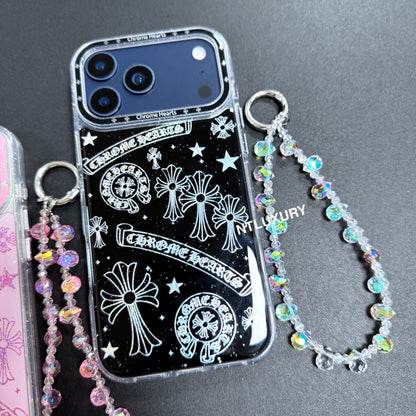 Cute Chrome Design Phone Case with Strap