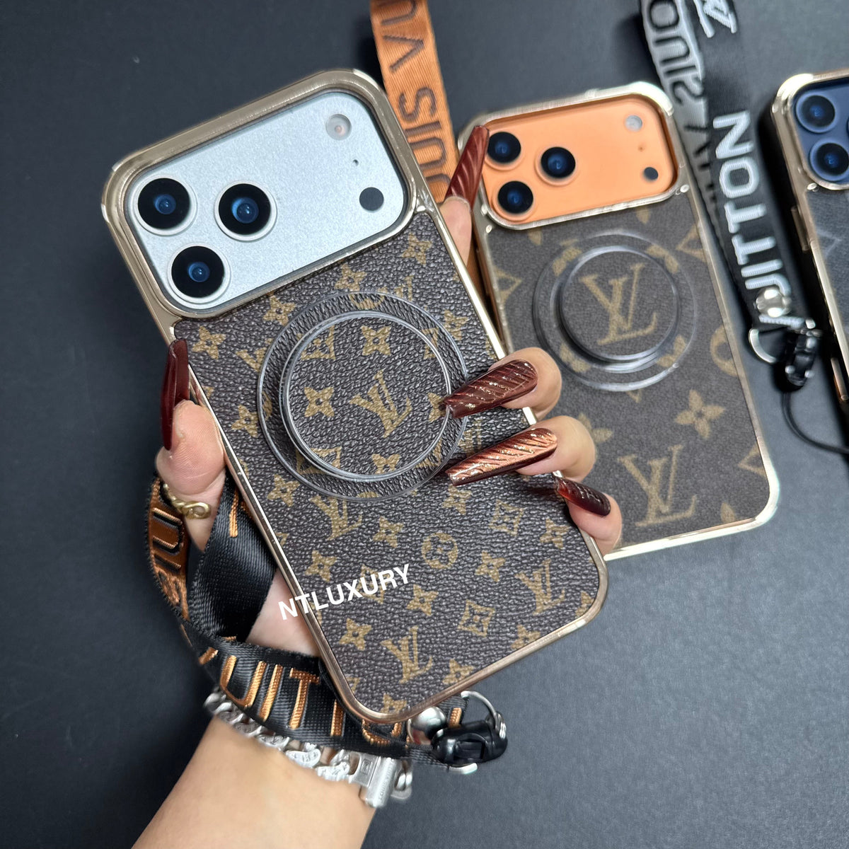 Vintage Floral Design Phone Case With Magsafe Holder