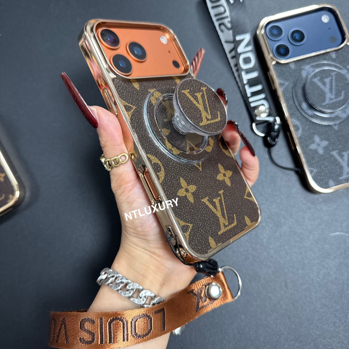 Vintage Floral Design Phone Case With Magsafe Holder