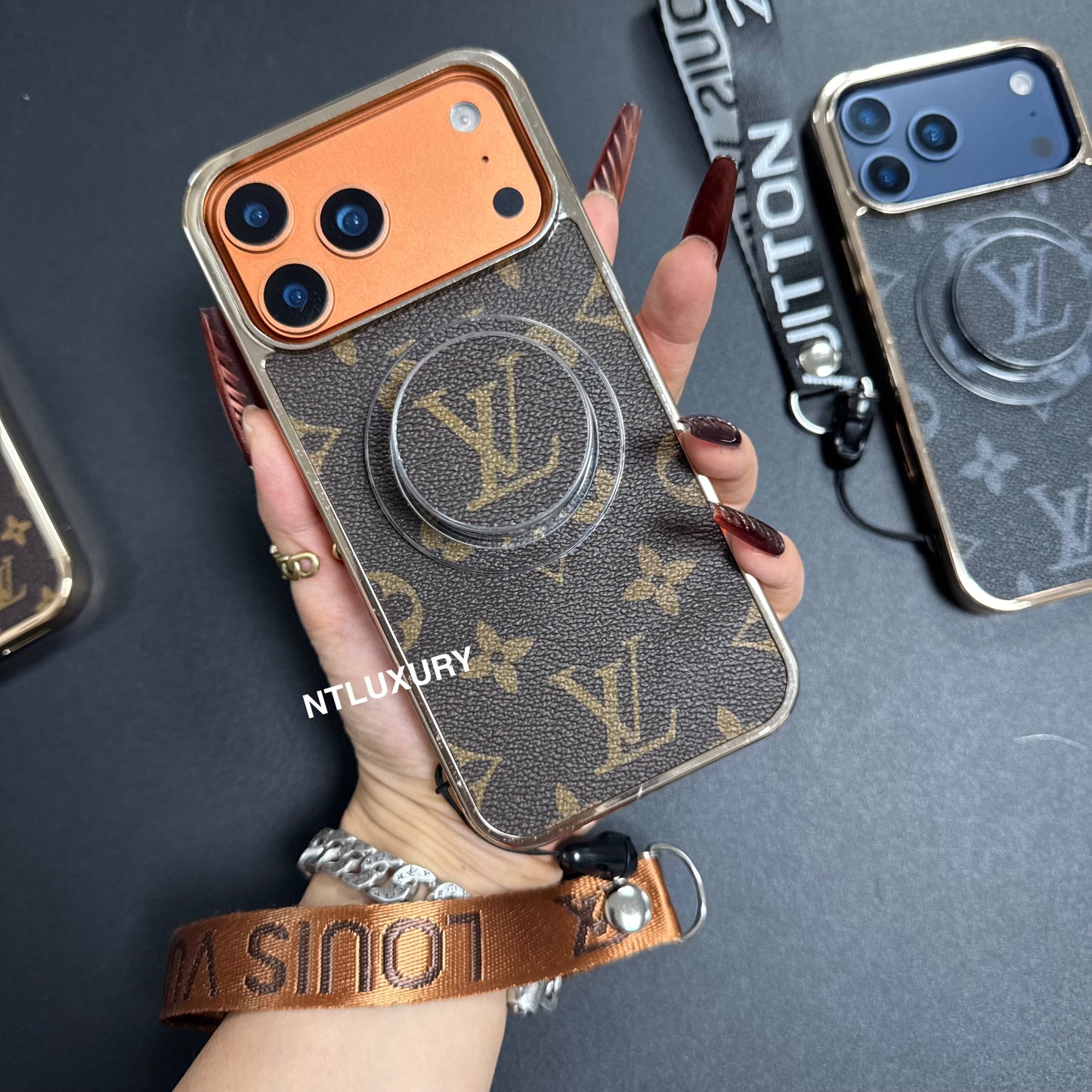 Vintage Floral Design Phone Case With Magsafe Holder