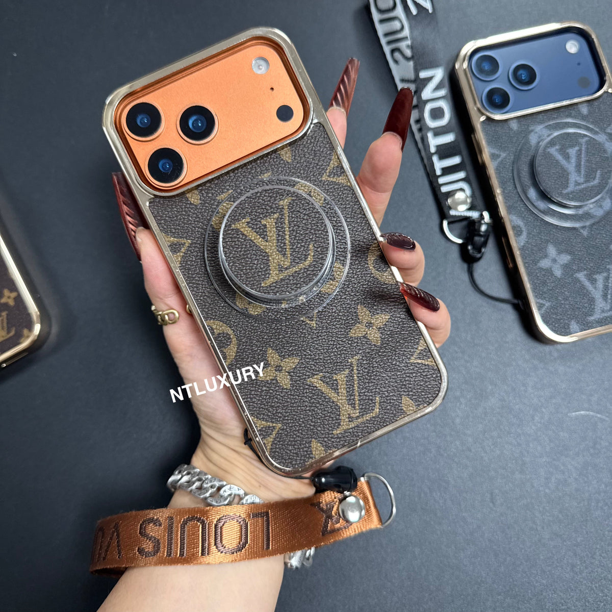 Vintage Floral Design Phone Case With Magsafe Holder