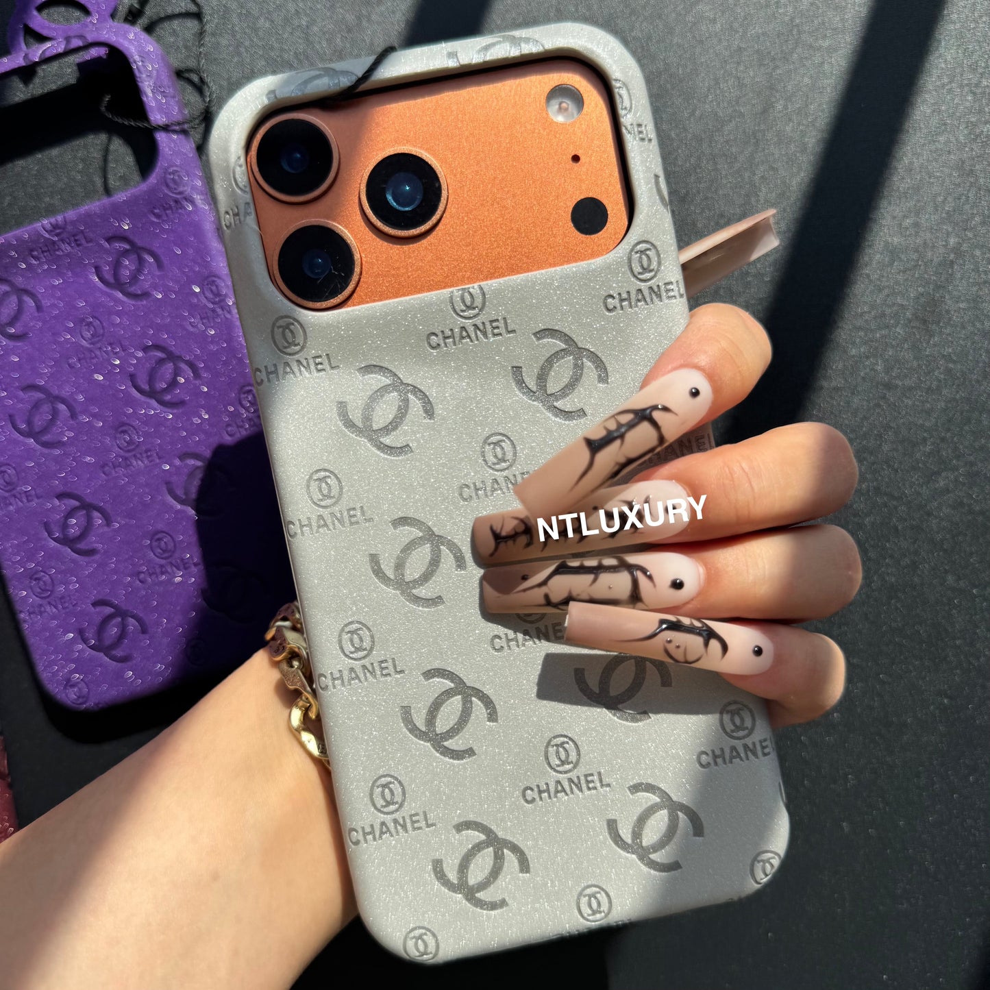 Glitter Leather CC Love Girl Phone Case