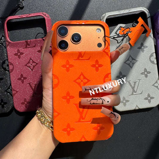 Glitter Leather Love Girl Phone Case