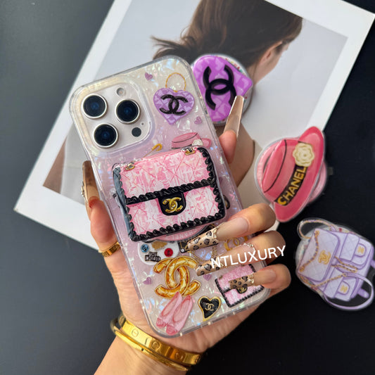 Coque de téléphone violette avec support MagSafe