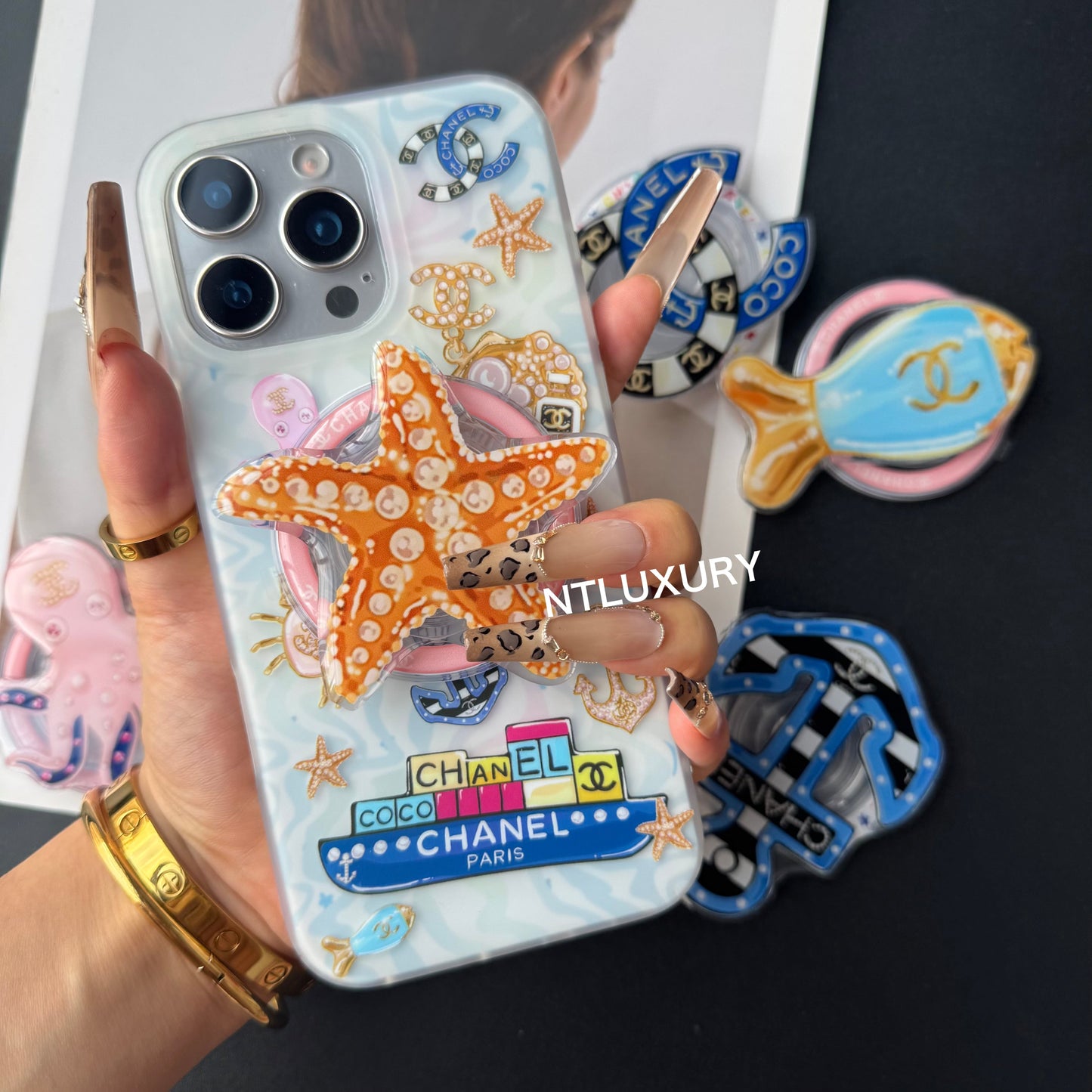 Ocean Design For Girl Phone Case with MagSafe Holder