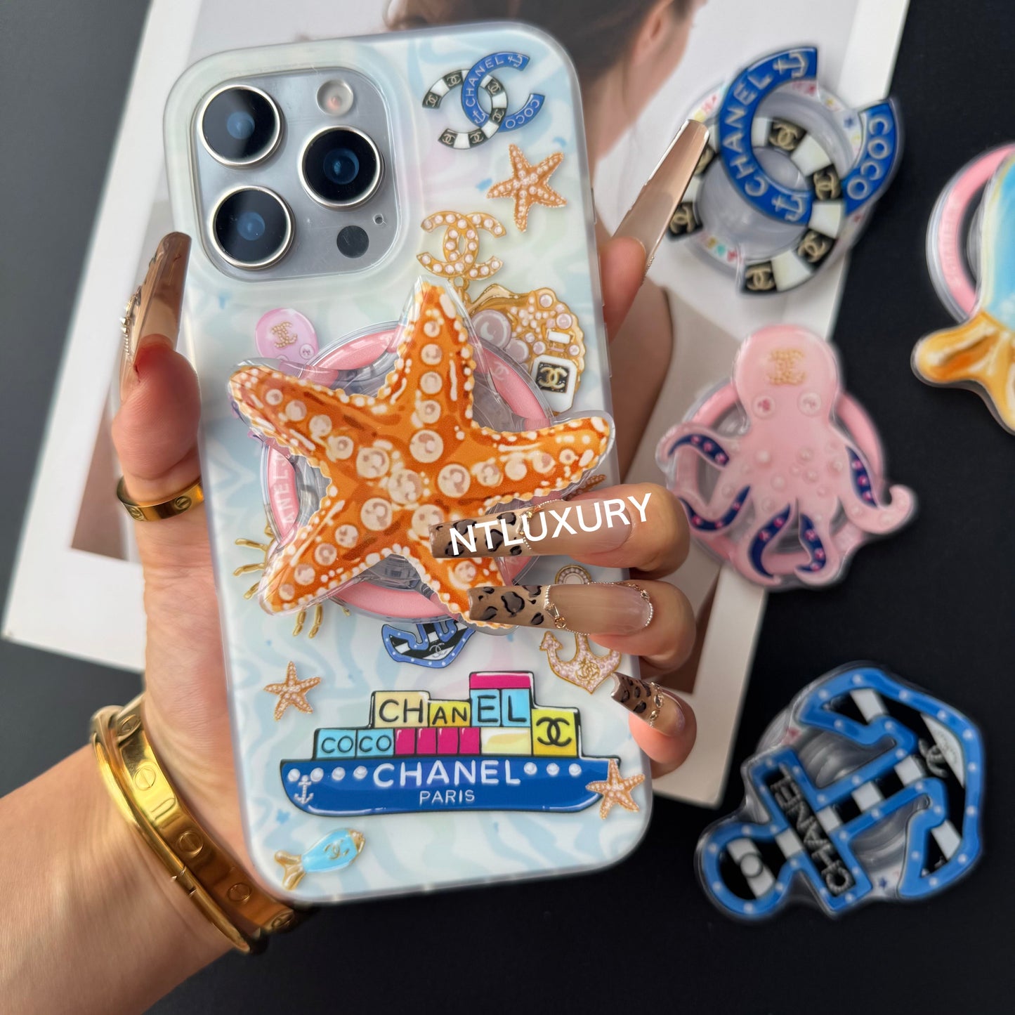 Ocean Design For Girl Phone Case with MagSafe Holder