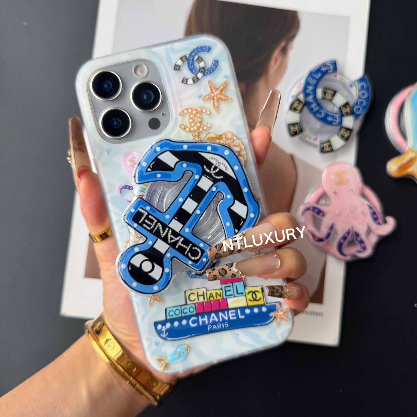 Ocean Design For Girl Phone Case with MagSafe Holder