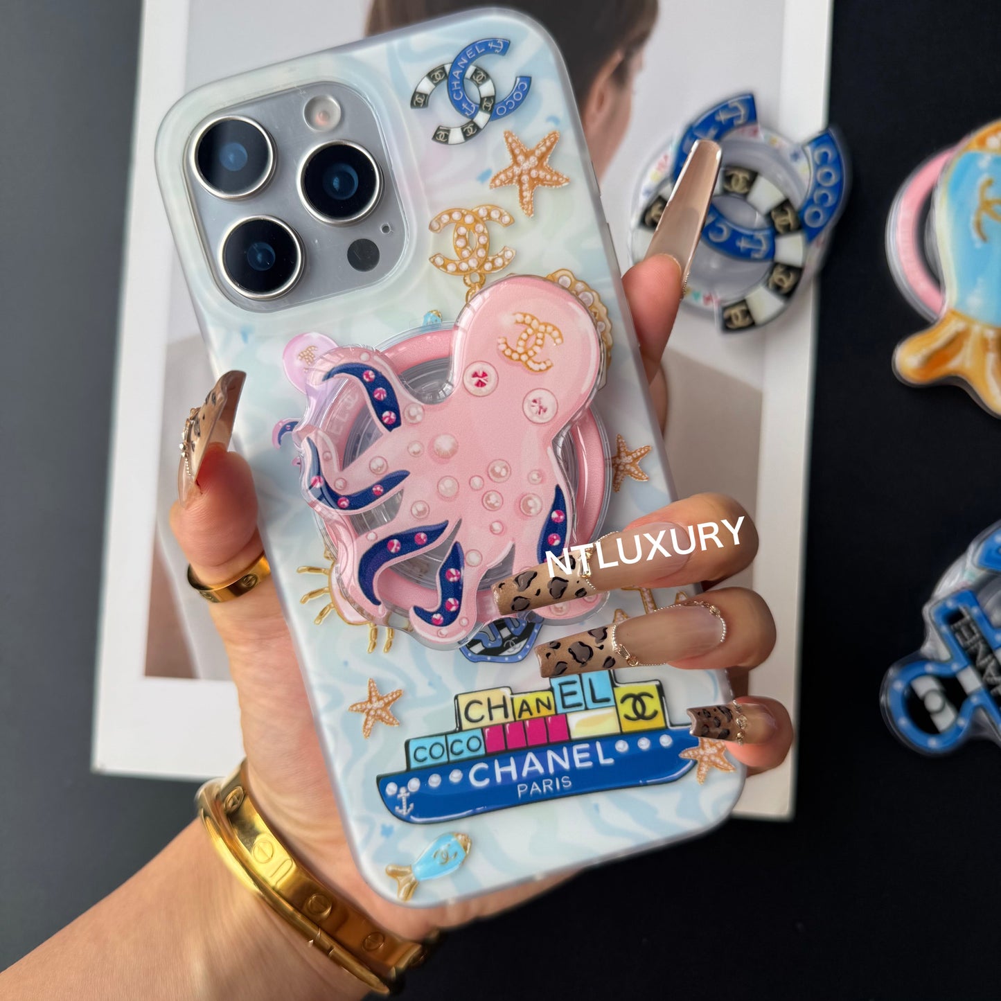 Ocean Design For Girl Phone Case with MagSafe Holder