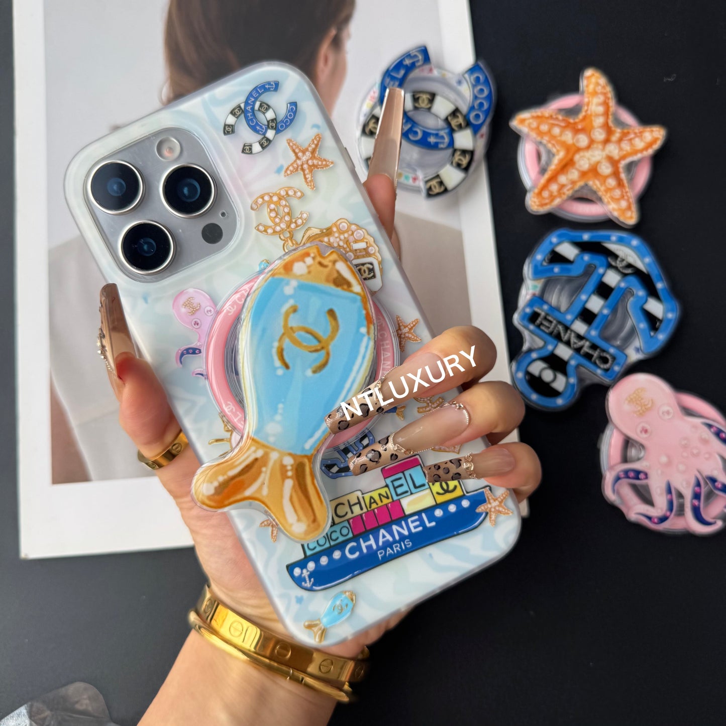 Ocean Design For Girl Phone Case with MagSafe Holder