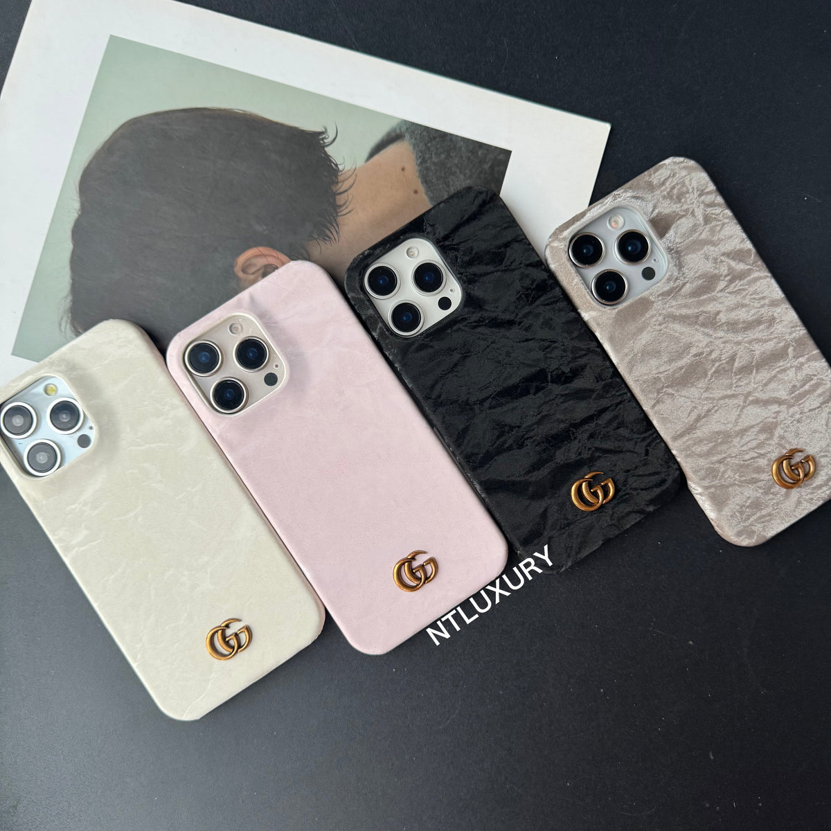 Coque de téléphone plissée, couleur changeante, design soigné