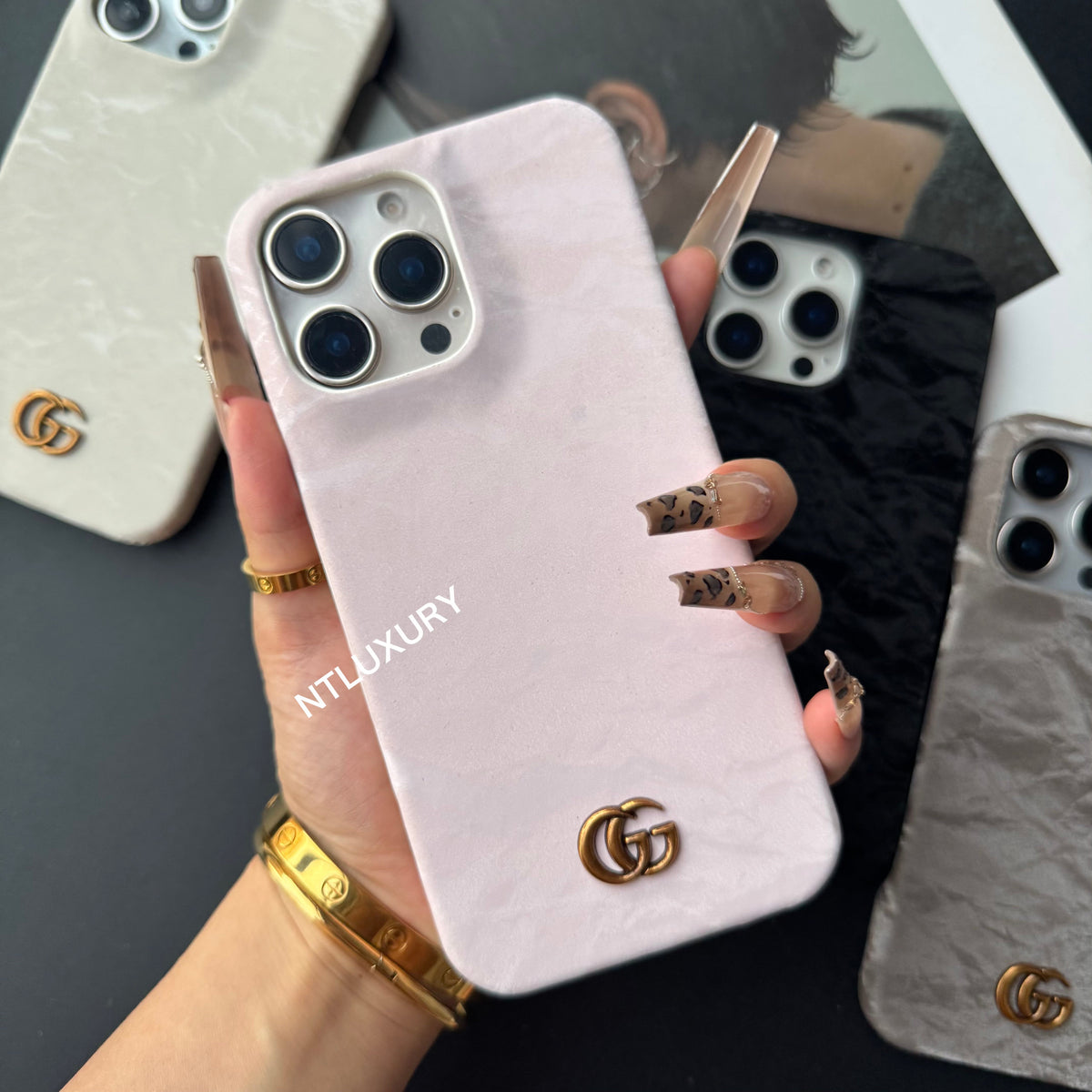 Coque de téléphone plissée, couleur changeante, design soigné