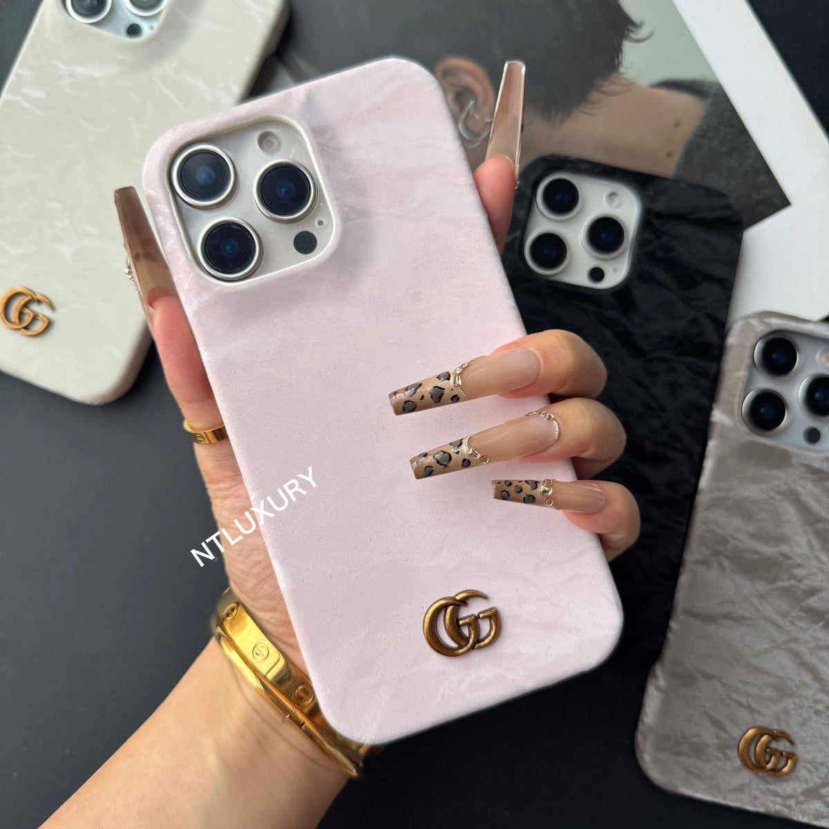 Coque de téléphone plissée, couleur changeante, design soigné