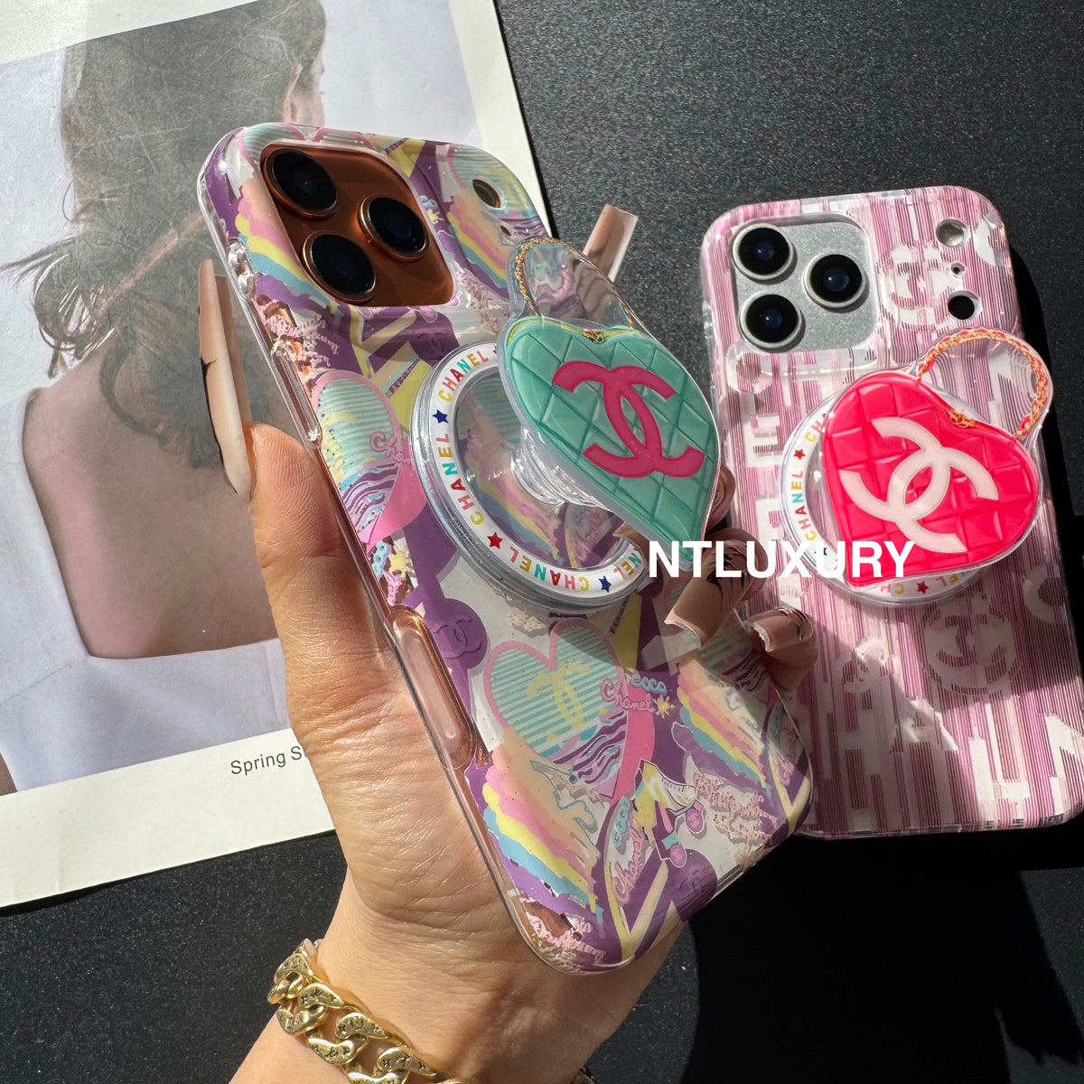 Around Design Phone Case With Heart Magsafe Holder