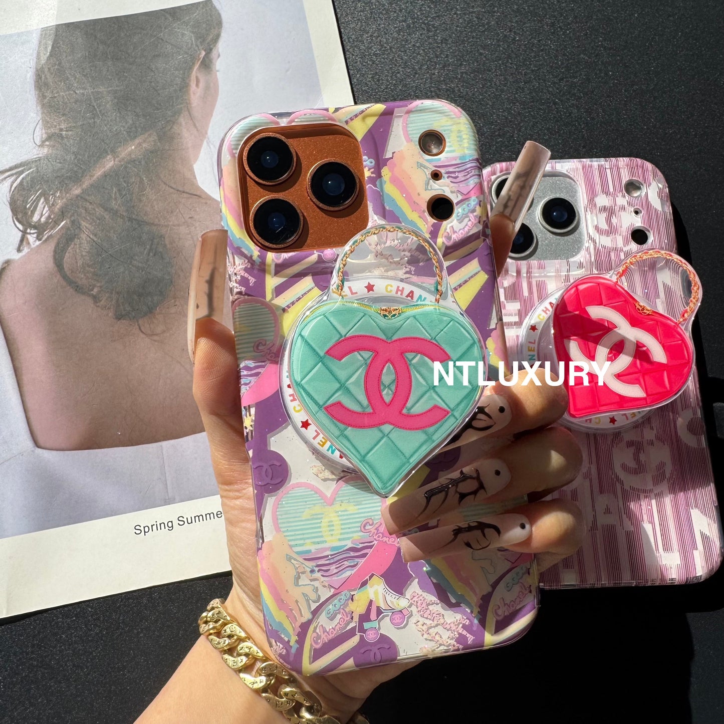 Around Design Phone Case With Heart Magsafe Holder