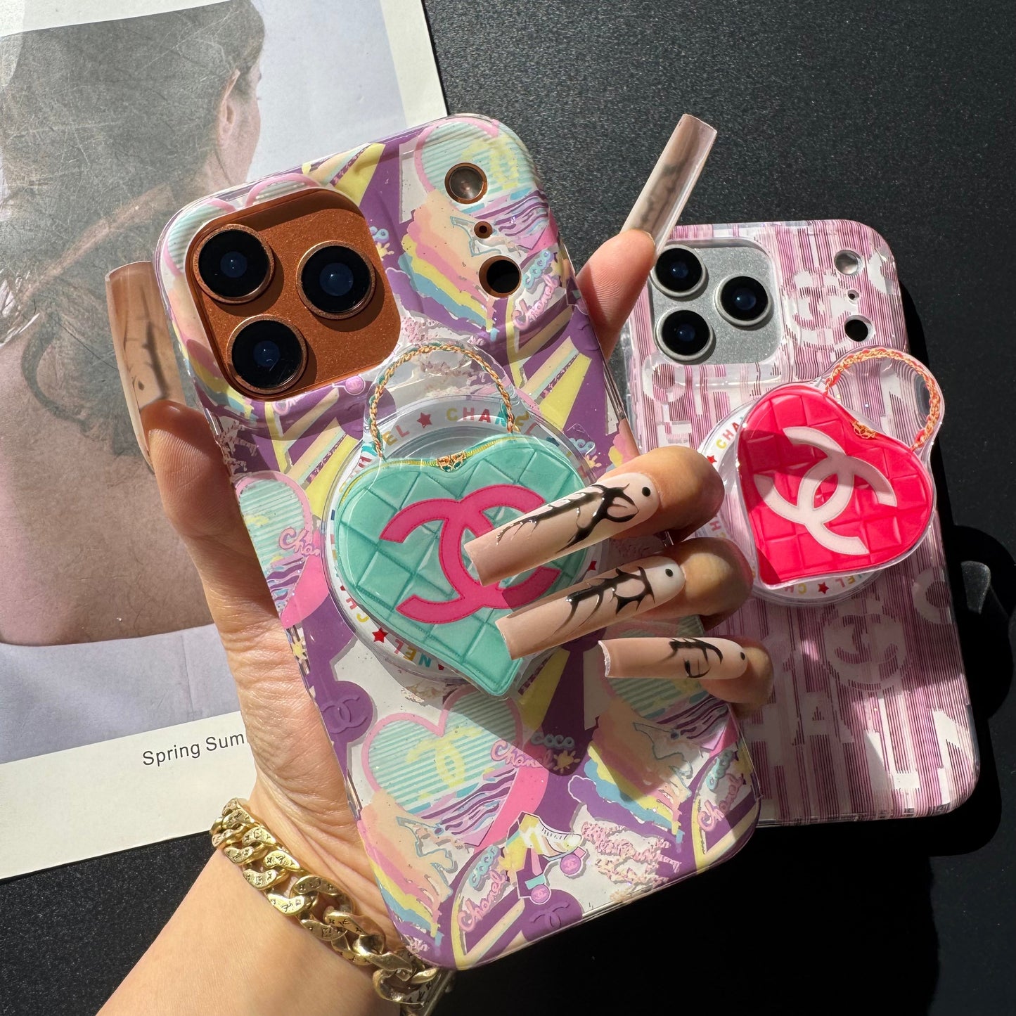 Around Design Phone Case With Heart Magsafe Holder
