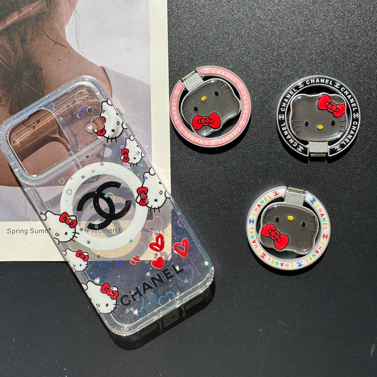 Coque de téléphone à miroir Cat, nouveau design MagSafe avec support