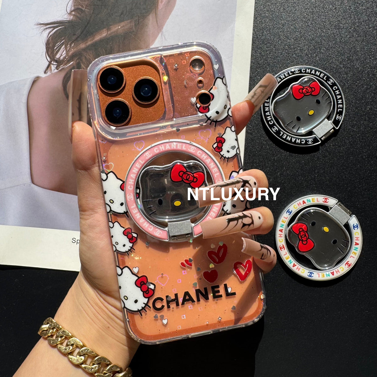 Coque de téléphone à miroir Cat, nouveau design MagSafe avec support