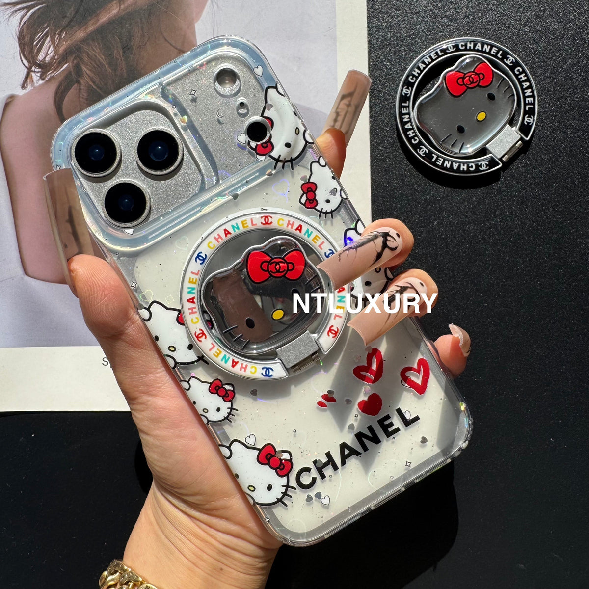 Coque de téléphone à miroir Cat, nouveau design MagSafe avec support