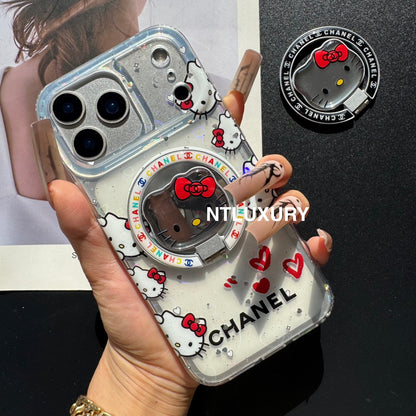 Nuova cover per telefono con design a gatto specchiato, compatibile con MagSafe e con supporto