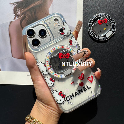 Nuova cover per telefono con design a gatto specchiato, compatibile con MagSafe e con supporto