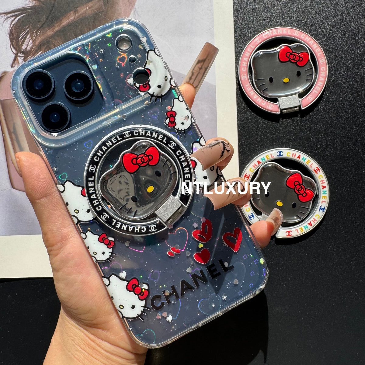 Coque de téléphone à miroir Cat, nouveau design MagSafe avec support