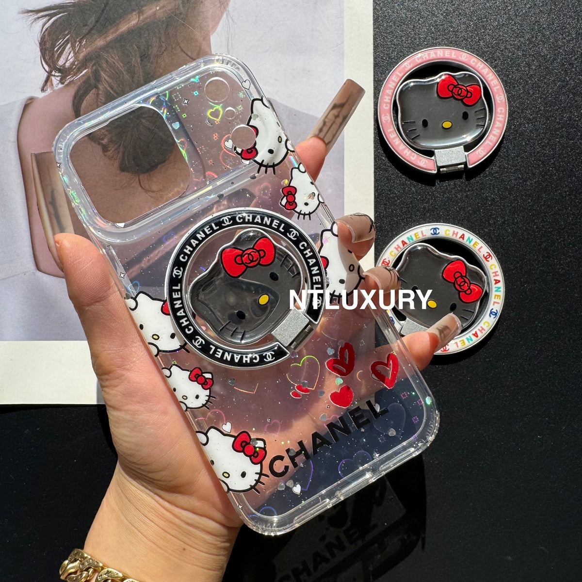 Coque de téléphone à miroir Cat, nouveau design MagSafe avec support
